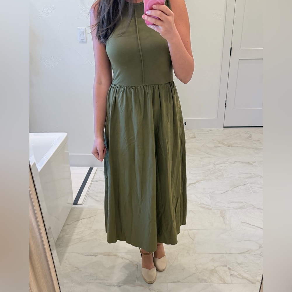 Olive Green Midi Dress